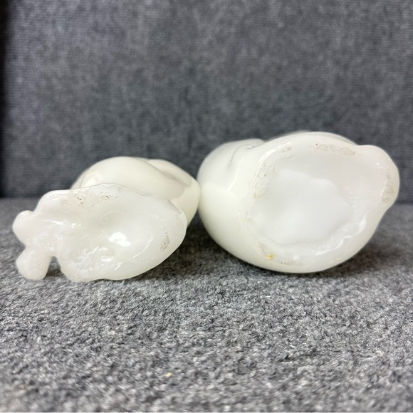 Vintage pair MCM cat kitten figurine candles white mod art deco sleek 8” and 12” - Picture 8 of 12